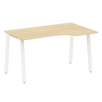 Metal System Style БА.СА-2 Пр (Акация лорка/белый) Стол криволинейный правый на А-образном м/к