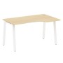 Metal System Style БА.СА-2 Пр (Акация лорка/белый) Стол криволинейный правый на А-образном м/к