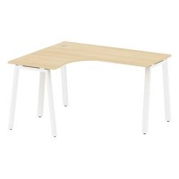 Metal System Style БА.СА-3 Л (Акация лорка/белый) Стол криволинейный левый на А-образном м/к