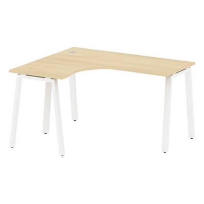 Metal System Style БА.СА-3 Л (Акация лорка/белый) Стол криволинейный левый на А-образном м/к