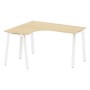 Metal System Style БА.СА-3 Л (Акация лорка/белый) Стол криволинейный левый на А-образном м/к