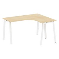 Metal System Style БА.СА-3 Пр (Акация лорка/белый) Стол криволинейный правый на А-образном м/к
