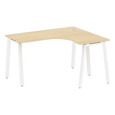 Metal System Style БА.СА-3 Пр (Акация лорка/белый) Стол криволинейный правый на А-образном м/к
