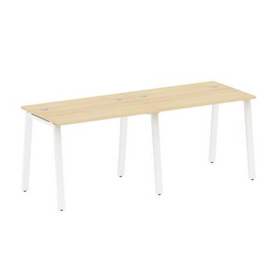 Metal System Style БА.СМ-2.1 (Акация лорка/белый) Рабочая станция на 2 раб.места на А-образном м/к