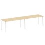 Metal System Style БА.СМ-2.4 (Акация лорка/белый) Рабочая станция на 2 раб.места на А-образном м/к