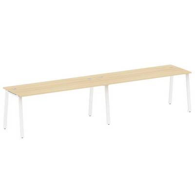 Metal System Style БА.СМ-2.5 (Акация лорка/белый) Рабочая станция на 2 раб.места на А-образном м/к