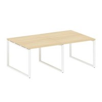 Metal System Style БО.ПРГ-2.1 (Акация лорка/белый) Переговорный стол (2 столешницы) на О-образном м/к