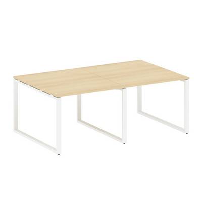 Metal System Style БО.ПРГ-2.1 (Акация лорка/белый) Переговорный стол (2 столешницы) на О-образном м/к