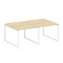 Metal System Style БО.ПРГ-2.1 (Акация лорка/белый) Переговорный стол (2 столешницы) на О-образном м/к