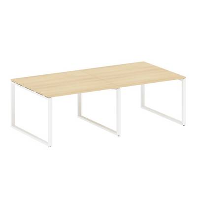 Metal System Style БО.ПРГ-2.2 (Акация лорка/белый) Переговорный стол (2 столешницы) на О-образном м/к
