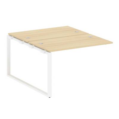 Metal System Style БО.ПРС-СП-2.2 (Акация лорка/белый) Проходной наборный элемент рабочей станции на О-образном м/к (проходная опора Б.ОСП-147, две столешницы, два комплекта траверс)