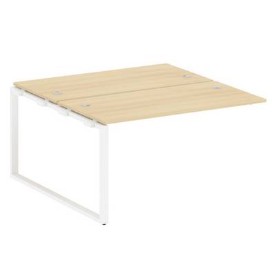 Metal System Style БО.ПРС-СП-2.3 (Акация лорка/белый) Проходной наборный элемент рабочей станции на О-образном м/к (проходная опора Б.ОСП-147, две столешницы, два комплекта траверс)