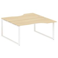 Metal System Style БО.РАС-СА-2.1 (Акация лорка/белый) Рабочая станция криволинейная на О-образном м/к