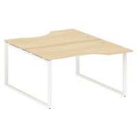 Metal System Style БО.РАС-СА-2.2 (Акация лорка/белый) Рабочая станция криволинейная на О-образном м/к