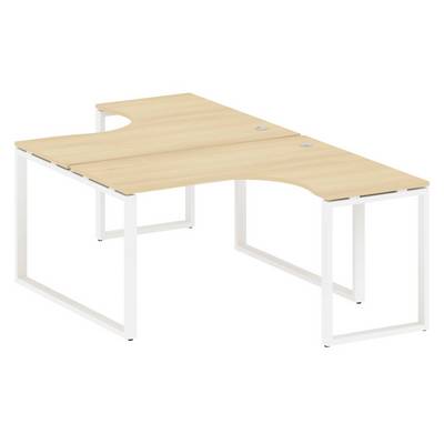 Metal System Style БО.РАС-СА-2.3 (Акация лорка/белый) Рабочая станция криволинейная на О-образном м/к