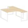 Metal System Style БО.РАС-СА-2.4 (Акация лорка/белый) Рабочая станция криволинейная на О-образном м/к