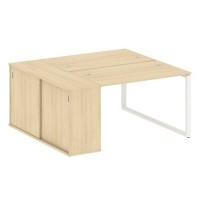 Metal System Style БО.РС-СШК-1.2 (Акация лорка/белый) Рабочая станция на О-образном м/к с опорным шкафом-купе