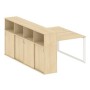 Metal System Style БО.РС-СШК-4.2 (Акация лорка/белый) Рабочая станция на О-образном м/к с опорным шкафом-купе