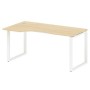 Metal System Style БО.СА-1 Л (Акация лорка/белый) Стол криволинейный левый на О-образном м/к