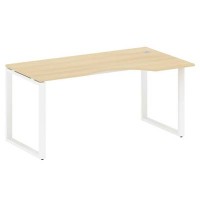 Metal System Style БО.СА-1 Пр (Акация лорка/белый) Стол криволинейный правый на О-образном м/к