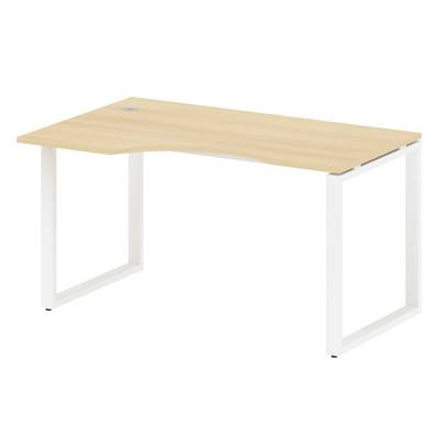 Metal System Style БО.СА-2 Л (Акация лорка/белый) Стол криволинейный левый на О-образном м/к