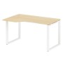 Metal System Style БО.СА-2 Л (Акация лорка/белый) Стол криволинейный левый на О-образном м/к