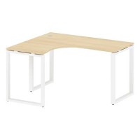 Metal System Style БО.СА-3 Л (Акация лорка/белый) Стол криволинейный левый на О-образном м/к