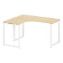 Metal System Style БО.СА-3 Л (Акация лорка/белый) Стол криволинейный левый на О-образном м/к