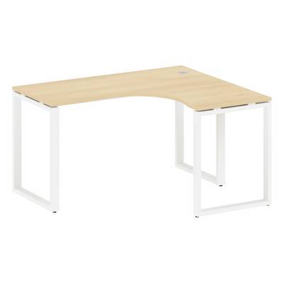 Metal System Style БО.СА-3 Пр (Акация лорка/белый) Стол криволинейный правый на О-образном м/к