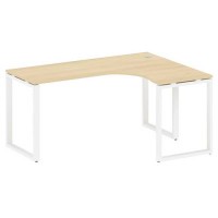 Metal System Style БО.СА-4 Пр (Акация лорка/белый) Стол криволинейный правый на О-образном м/к