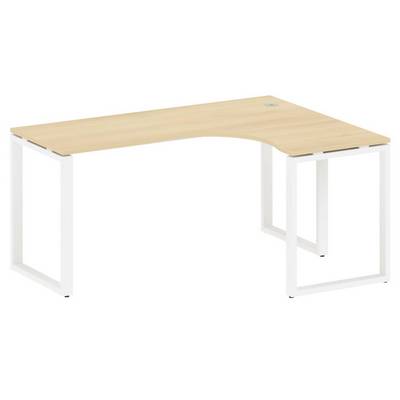 Metal System Style БО.СА-4 Пр (Акация лорка/белый) Стол криволинейный правый на О-образном м/к