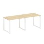 Metal System Style БО.СМ-2.1 (Акация лорка/белый) Рабочая станция на 2 раб.места на О-образном м/к