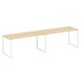 Metal System Style БО.СМ-2.4 (Акация лорка/белый) Рабочая станция на 2 раб.места на О-образном м/к