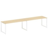 Metal System Style БО.СМ-2.5 (Акация лорка/белый) Рабочая станция на 2 раб.места на О-образном м/к