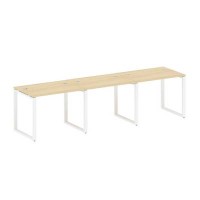 Metal System Style БО.СМ-3.1 (Акация лорка/белый) Рабочая станция на 3 раб.места на О-образном м/к