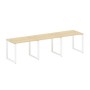 Metal System Style БО.СМ-3.1 (Акация лорка/белый) Рабочая станция на 3 раб.места на О-образном м/к