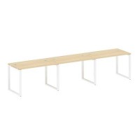 Metal System Style БО.СМ-3.2 (Акация лорка/белый) Рабочая станция на 3 раб.места на О-образном м/к