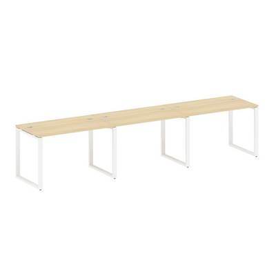 Metal System Style БО.СМ-3.2 (Акация лорка/белый) Рабочая станция на 3 раб.места на О-образном м/к