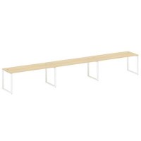 Metal System Style БО.СМ-3.5 (Акация лорка/белый) Рабочая станция на 3 раб.места на О-образном м/к