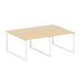 Metal System Style БО.СМ-4.1 (Акация лорка/белый) Рабочая станция на 4 раб.места на О-образном м/к