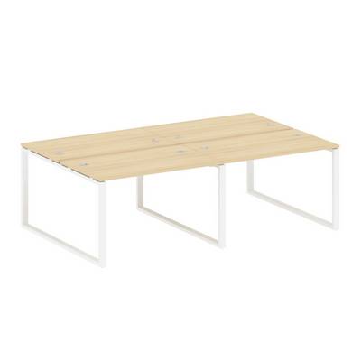 Metal System Style БО.СМ-4.2 (Акация лорка/белый) Рабочая станция на 4 раб.места на О-образном м/к