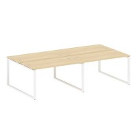 Metal System Style БО.СМ-4.3 (Акация лорка/белый) Рабочая станция на 4 раб.места на О-образном м/к