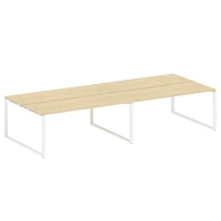 БО.СМ-4.5 (Акация лорка/белый) Рабочая станция на 4 раб.места на О-образном м/к