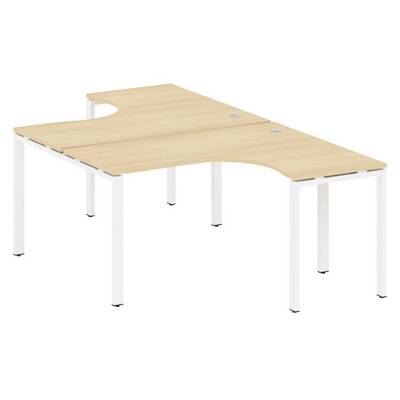 Metal System Style БП.РАС-СА-2.3 (Акация лорка/белый) Рабочая станция криволинейная на П-образном м/к