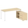 Metal System Style БП.РС-СТС-2.4 Пр (Акация лорка/белый) Рабочая станция на П-образном м/к с опорной тумбой правая