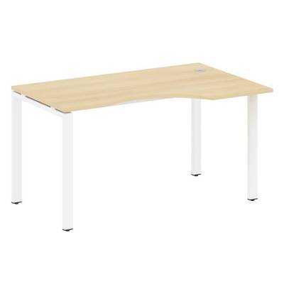 Metal System Style БП.СА-2 Пр (Акация лорка/белый) Стол криволинейный правый на П-образном м/к