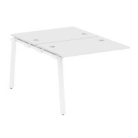 Metal System Style БА.ПРС-СП-2.1 (Белый/белый) Проходной наборный элемент рабочей станции на А-образном м/к (проходная опора Б.ОСП-147, две столешницы, два комплекта траверс)