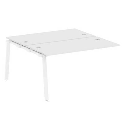 Metal System Style БА.ПРС-СП-2.3 (Белый/белый) Проходной наборный элемент рабочей станции на А-образном м/к (проходная опора Б.ОСП-147, две столешницы, два комплекта траверс)