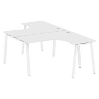 Metal System Style БА.РАС-СА-2.3 (Белый/белый) Рабочая станция криволинейная на А-образном м/к