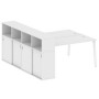 Metal System Style БА.РС-СШК-4.4 (Белый/белый) Рабочая станция на А-образном м/к с опорным шкафом-купе